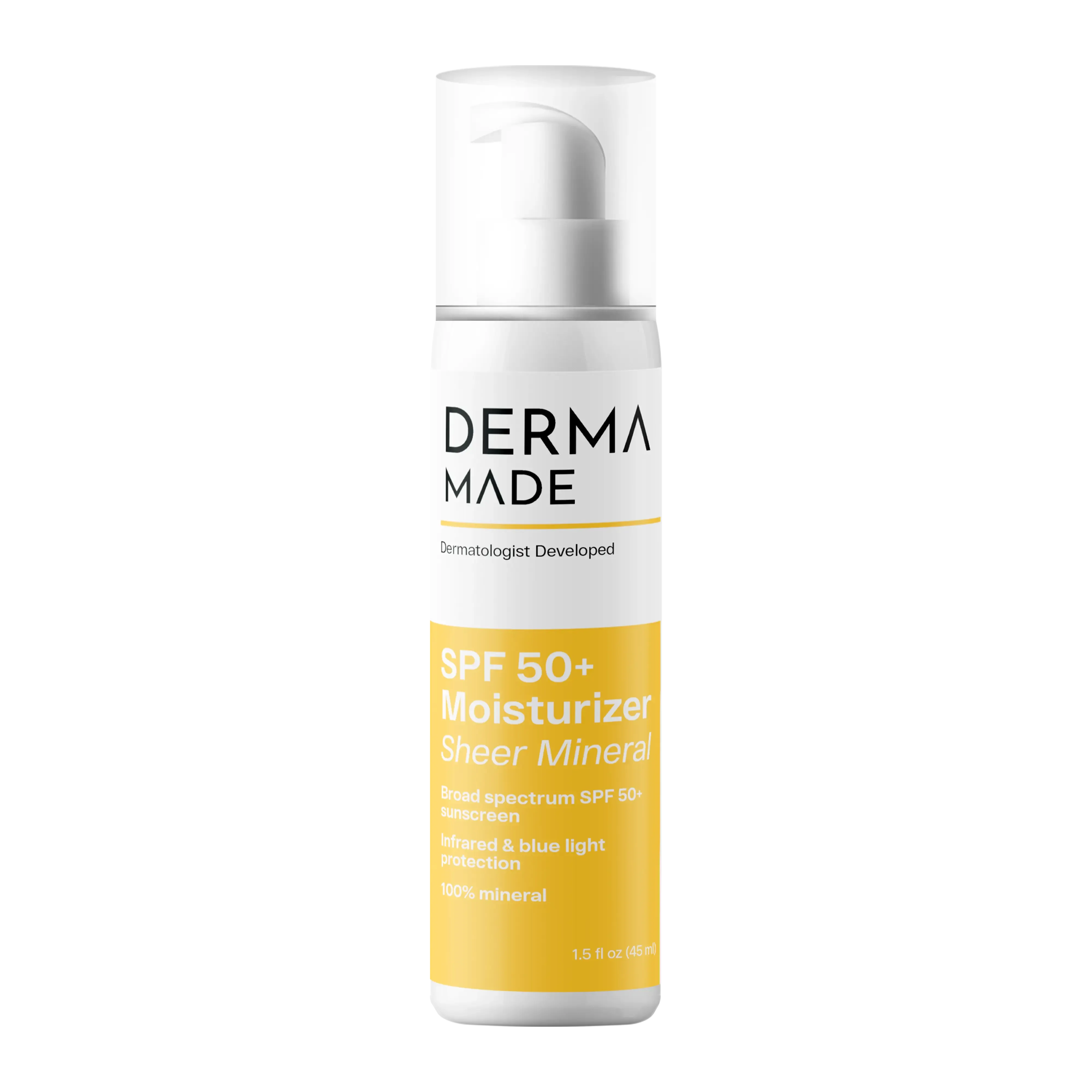 Derma Made SPF 50  Moisturizer 100% Sheer Mineral Sunscreen