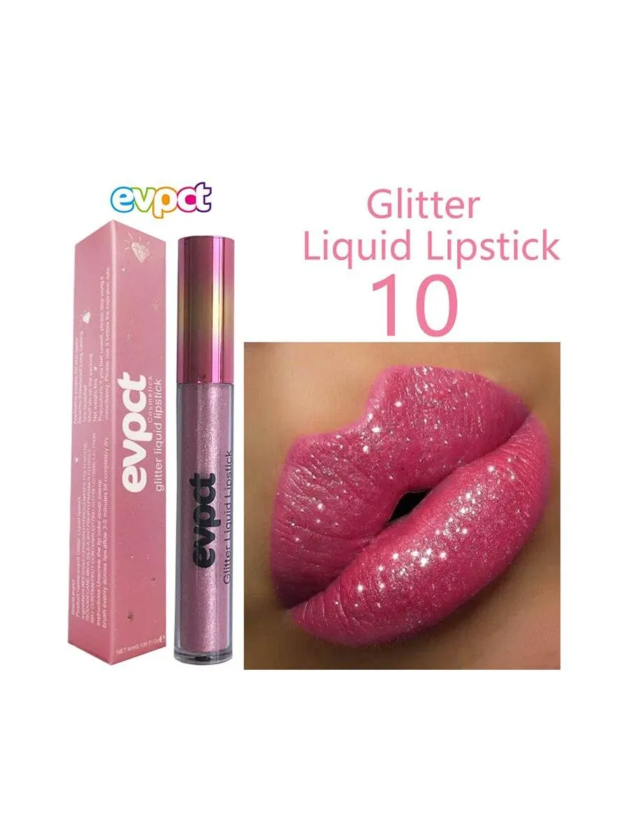 Diamond Glitter Shimmer Lip Gloss Liquid to Matte Lipstick Long Lasting Waterproof Lipgloss Lip Makeup