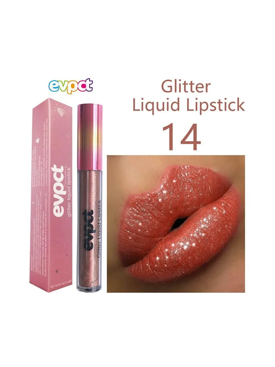 Diamond Glitter Shimmer Lip Gloss Liquid to Matte Lipstick Long Lasting Waterproof Lipgloss Lip Makeup